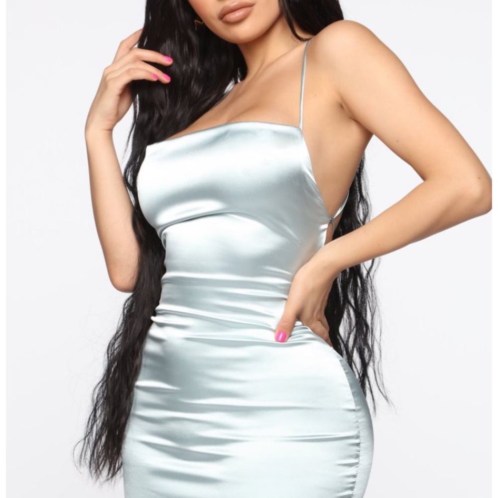Take me higher satin dress fashion nova